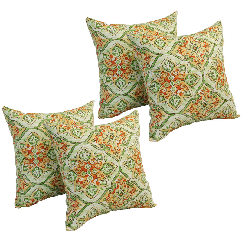 Coussin extérieur, Vert clair / Orange