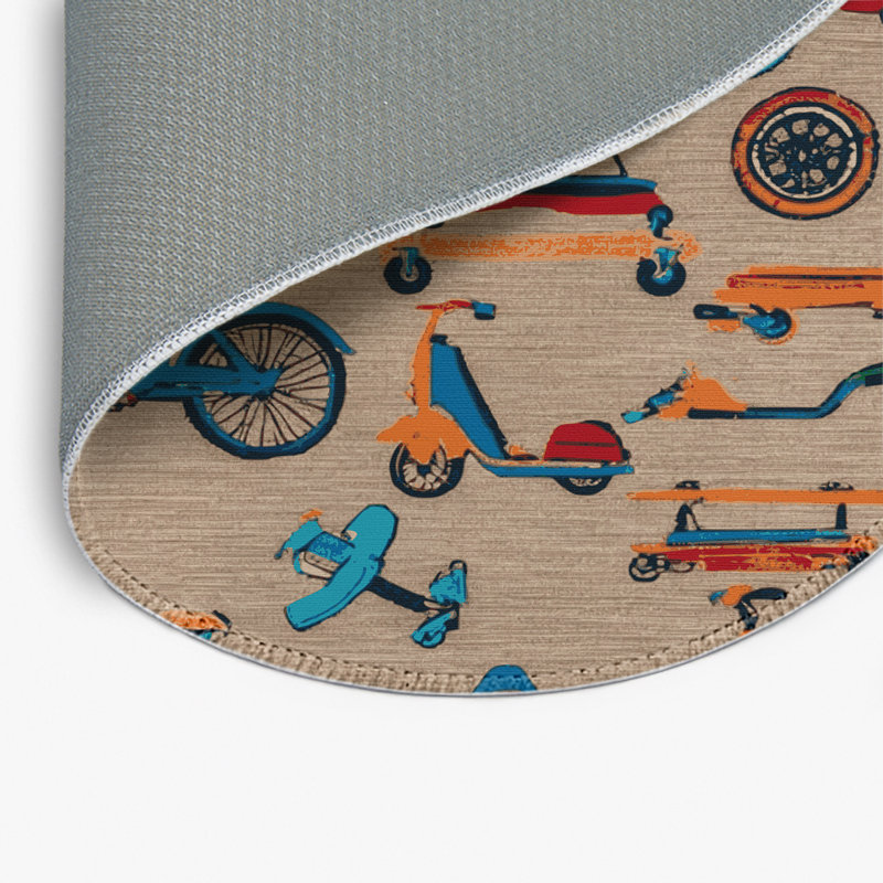 Tapis intérieur et extérieur gris Transport, Rond 5 pi