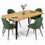 Ensemble de table de salle à manger rectangulaire 63 po avec 4 chaises rembourrées Hozel-1642393233-1642393246