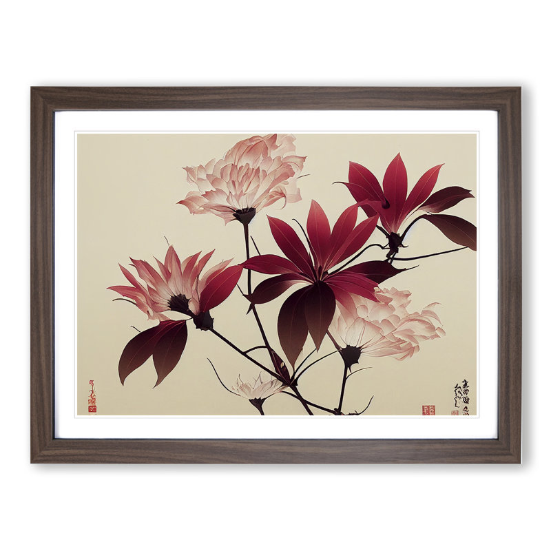 Inspirational Flowers - Single Picture Frame Print, Walnut Framed, 25cm H x 34cm W x 2cm D