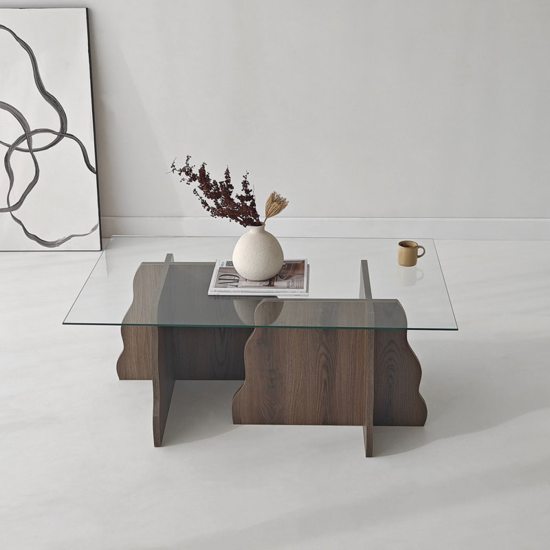 Table basse, Noyer, Transparent
