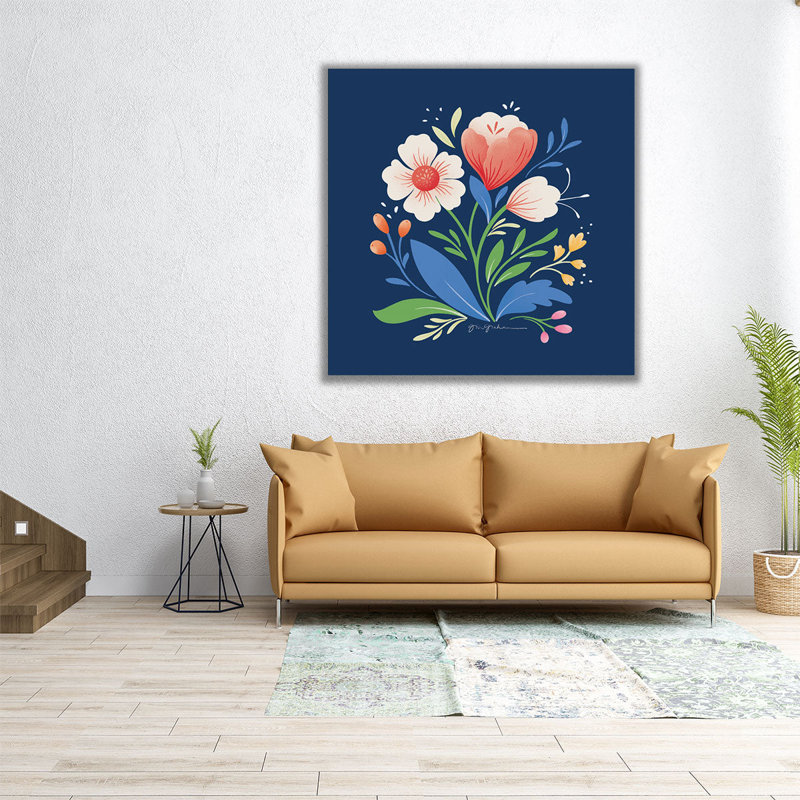 Flower Field I - reproduction d'art sur toile, H 30 po x l 30 po