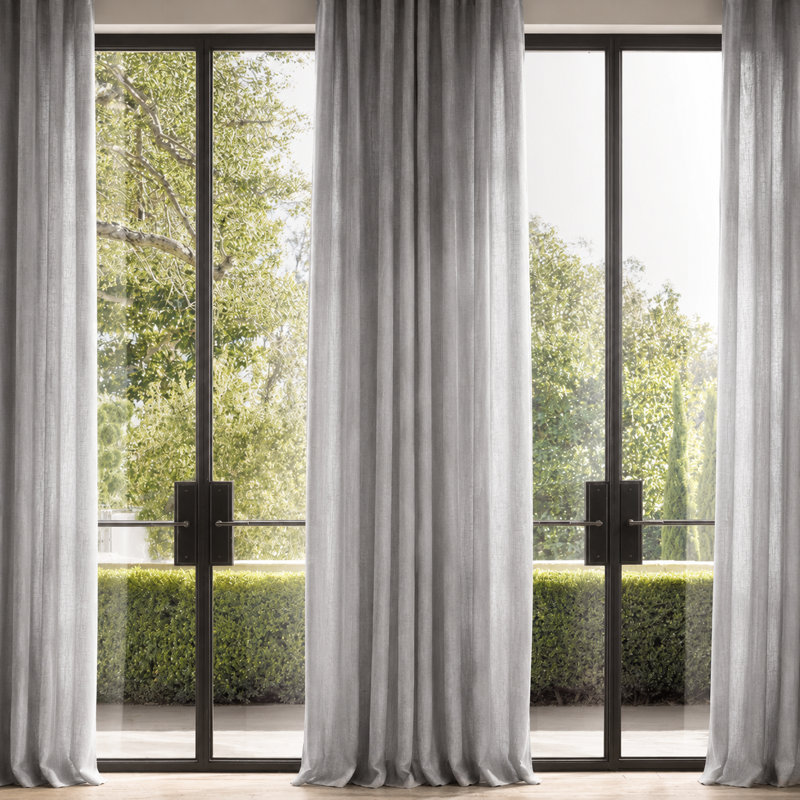 Baltras Semi Sheer Curtain Single Panel, 54" x 96", Gray