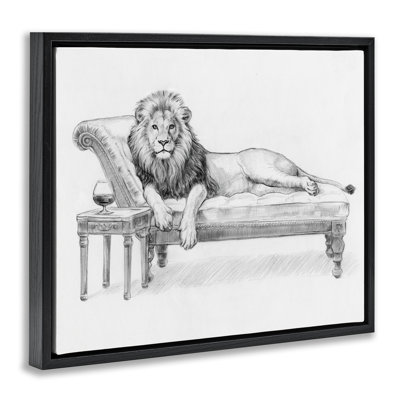 Lounging Beast Lion Floating Frame, design by Victoria Barnes