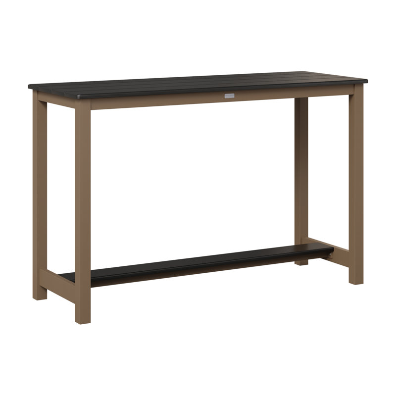 Table de bar Berlin Gardens, H 38,5 po x l 60 po x P 22 po, Noir martelé, Argile