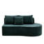 Ensemble de salon modulaire incurvé de 138,6 po avec canapé en forme de L en mousse à haute densité vert foncé et silhouette organique de 138,6 po-1400229045
