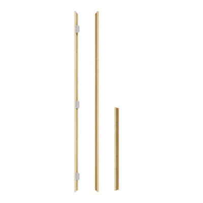 Pine Wood Single Door Jamb Kit, Right-Handed for 80” Door, Adjustable Jamb (Fits up to 36” Wide), Assembly Required, with 3 Sliver Hinges & Door Seal Strips