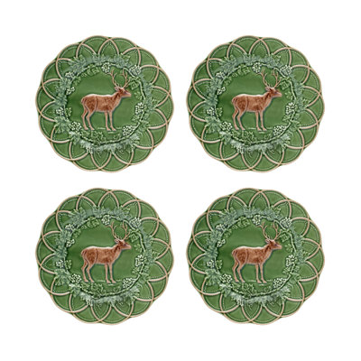Assiette de cerf Woods, ensemble de 4