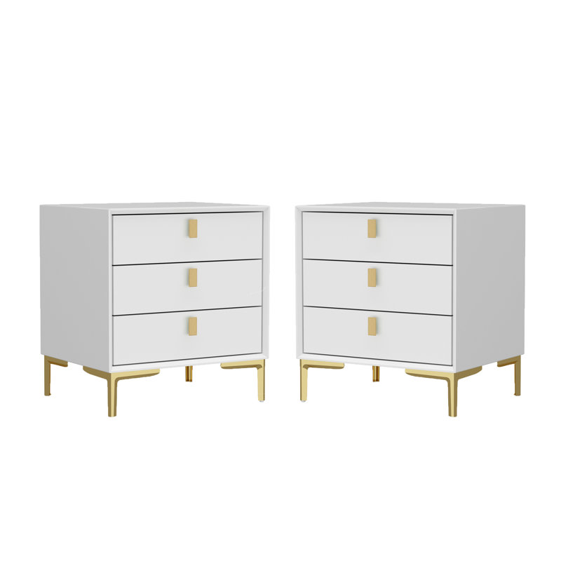 Bachelor-chest 3 tiroirs Verdiana, Blanc