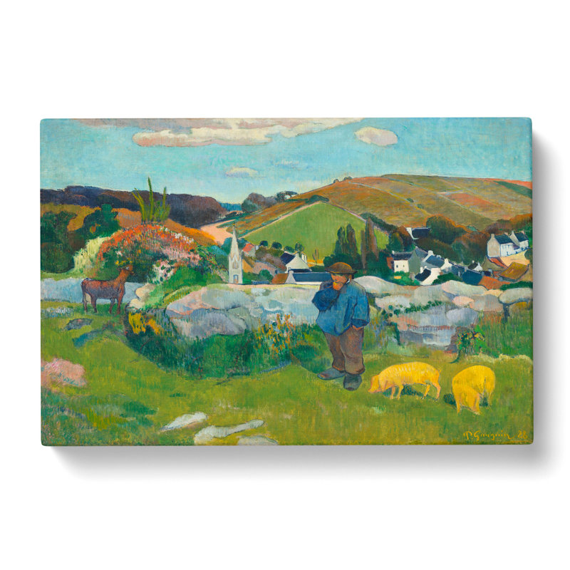 The Swineherd by Paul Gauguin - Wrapped Canvas, 35cm H x 50cm W x 3cm D