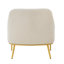 Fauteuil d'appoint moderne et peu encombrant, revêtement en chenille avec pieds dorés pour le salon
