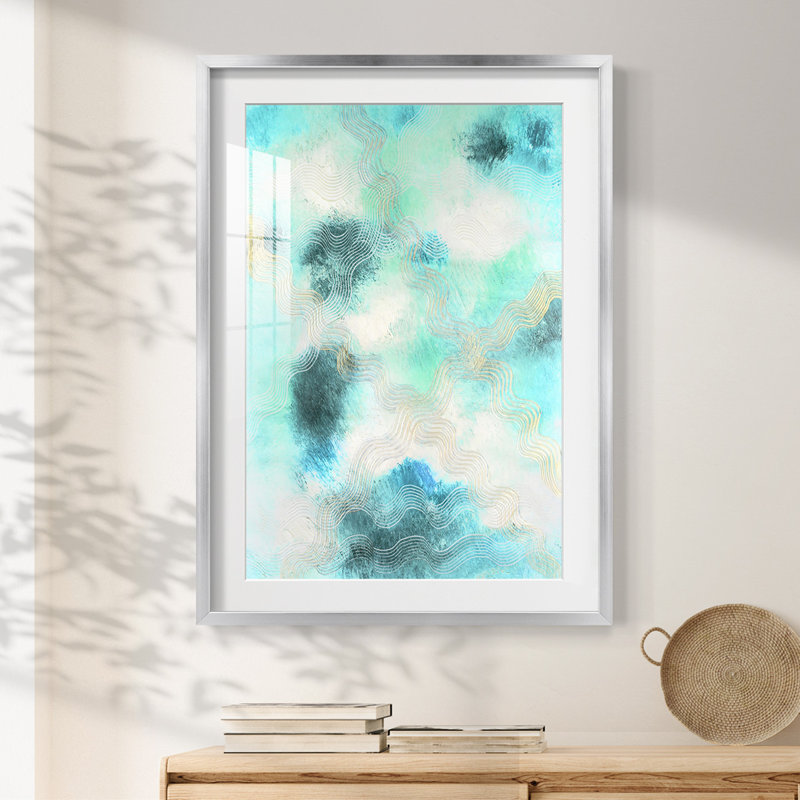 Blue Shift I - impression encadrée, H 28,5 po x l 20,5 po, Argent argent