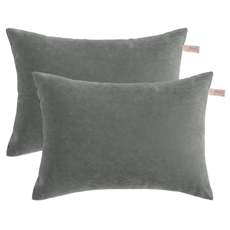 Microfiber Pillows, 13"x18", 2 Pack, Machine Washable - NTBAY, Dark Gray, 13"x18"