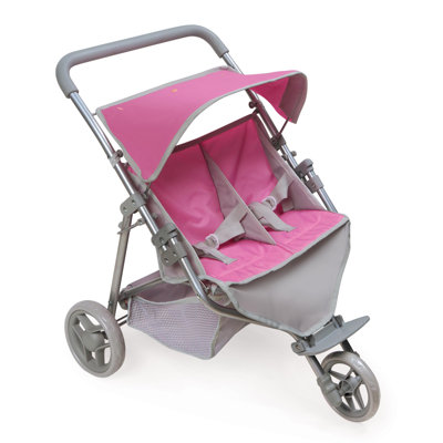 Trek 3-Wheel Folding Twin Doll Jogging Stroller