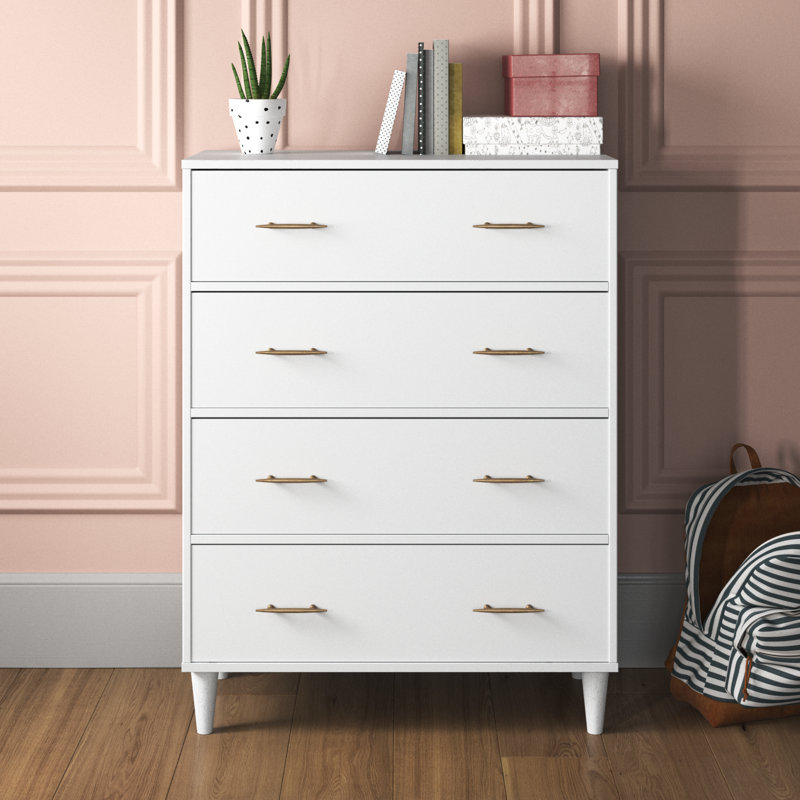 Commode 4 tiroirs Afrida, Blanc