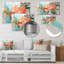 Art moderne moderne rose et vert fleurs tropicales - Collages abstraits en métal-62750422