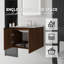 Meuble-lavabo flottant avec comptoir en marbre de culture et portes à fermeture en douceur-133668275