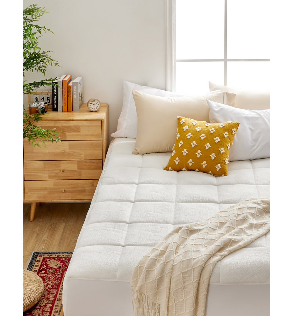 Jeru Waterproof Jacquard Air Mattress Pad Ebern Designs Bed 