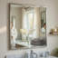 Miroir de commode Lon avec bord biseauté, blanc perle 38 x 38