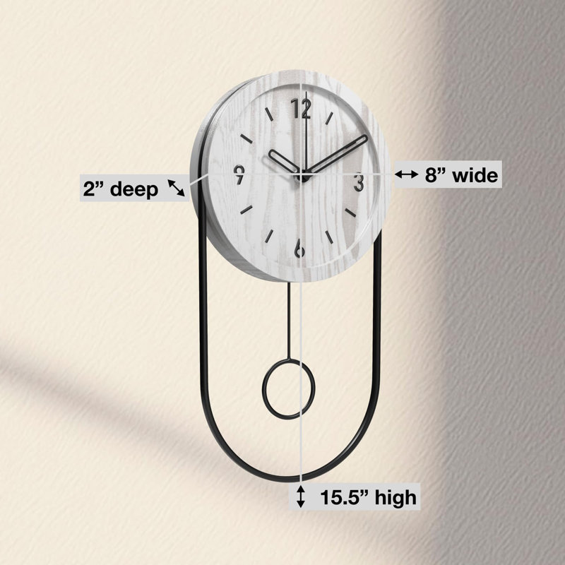 Horloge murale décorative avec pendule, Blanc