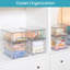 Ensemble de 4 grands tiroirs de rangement empilables, transparents