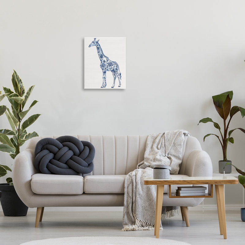Toile de girafe rétro, design par lettré et doublé, H 20 po x l 16 po