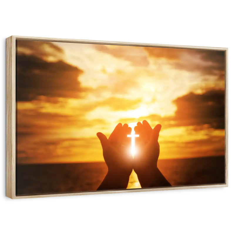 Religion, Cadre flottant en bois naturel, 40 po x 27 po