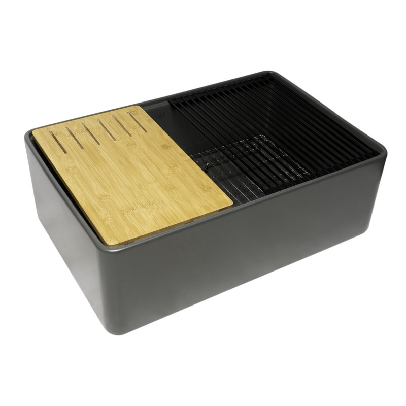 Évier de cuisine avec accessoires L 30 po x l 20 po, Gris