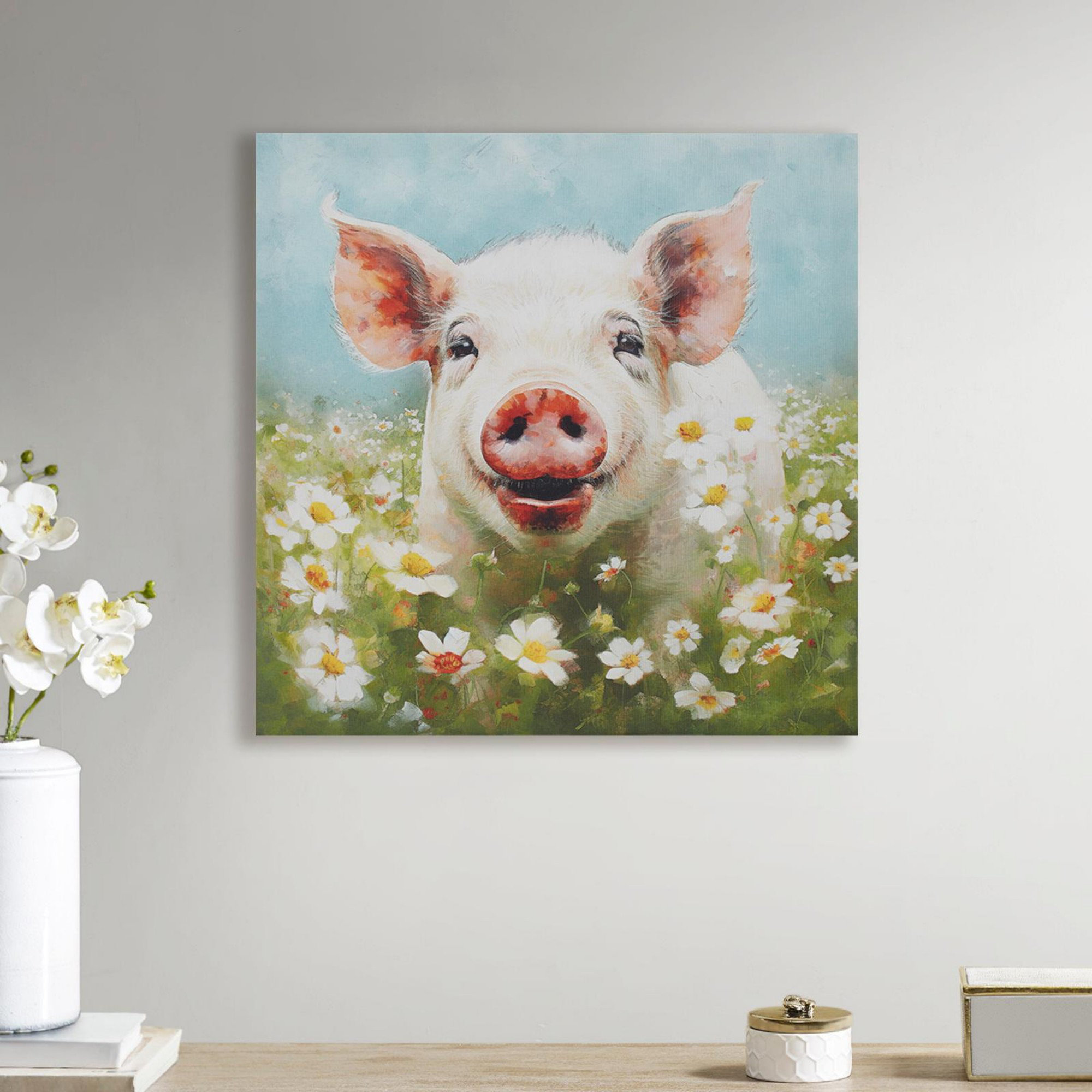 Ophelia & Co. Pig Canvas Wall Art | Wayfair