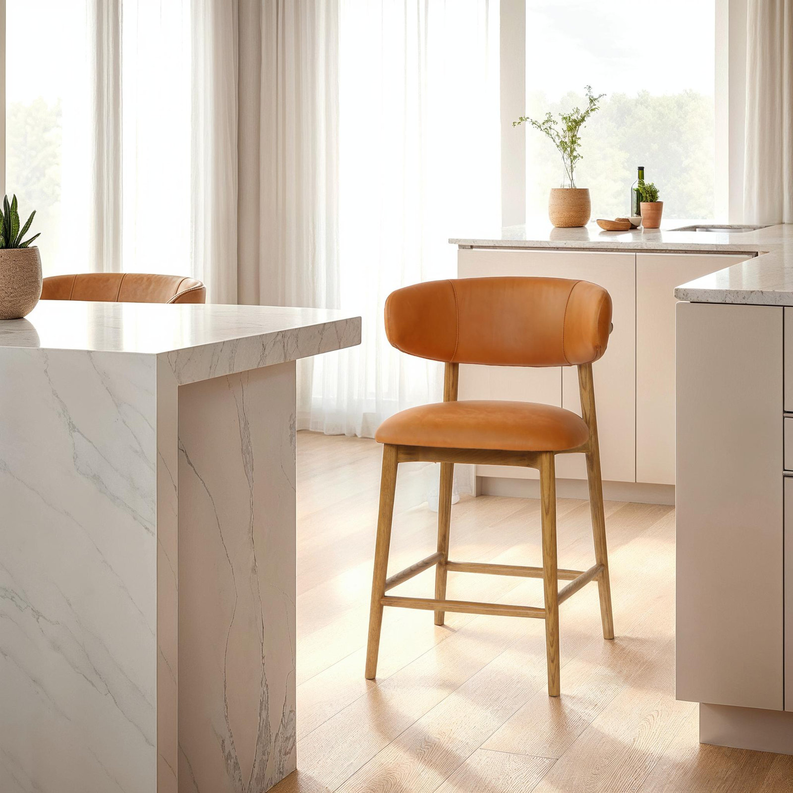 Ofella 26" Bar Stool, Hazelnut Brown
