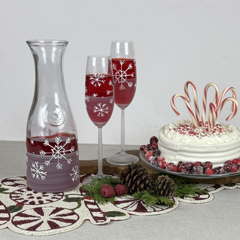 Winter Wonderland Snowflake Champagne Glass S/2