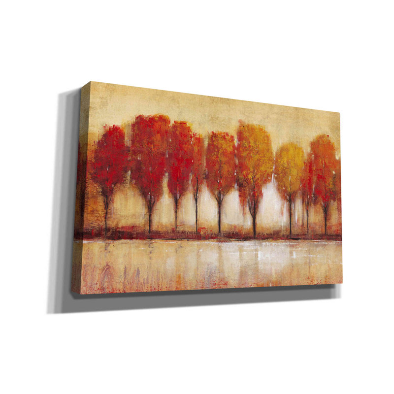 «Autumn Water's Edge» par Tim O'toole, art mural sur toile, H 26 po x l 40 po x P 1,5 po
