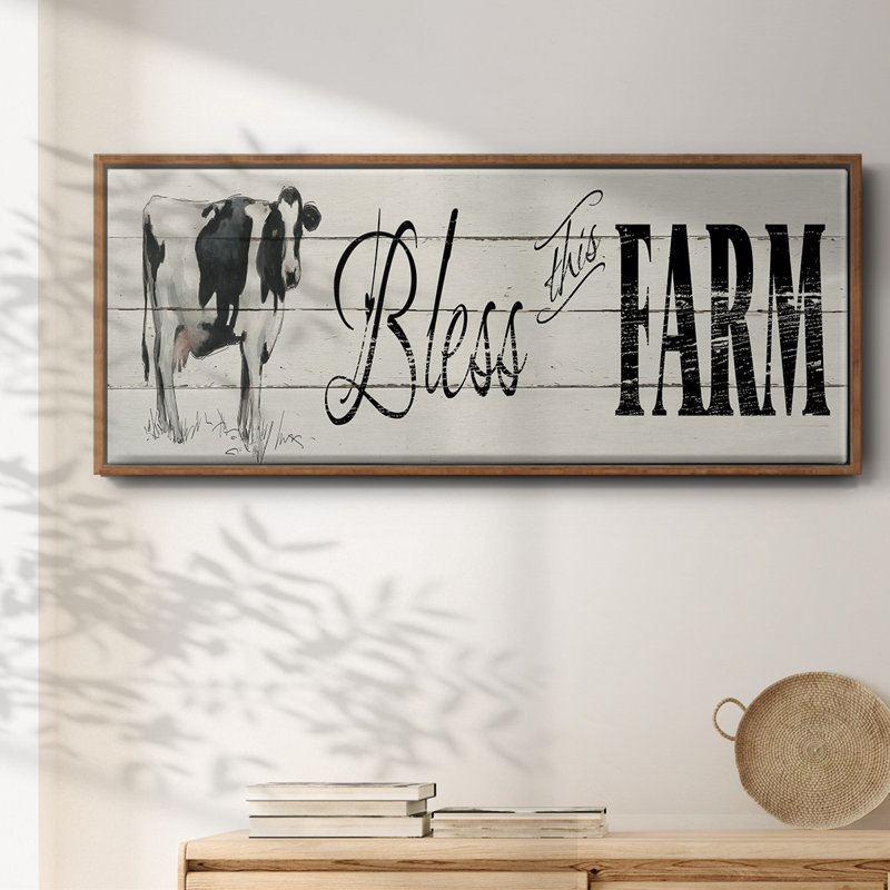 «Bless this Farm», toile encadrée, H 20 po x l 50 po