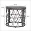 Table d'appoint charmante en osier tressé avec rotin en polyéthylène durable pour une utilisation extérieure et intérieure, parfaite pour un décor bohème-10290163