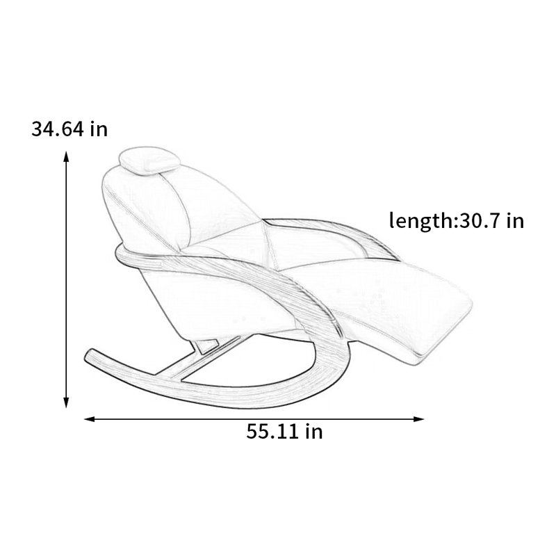 Chaise berçante en bois massif Minimalist, Blanc cassé