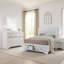 Ensemble de très grand lit 4 pièces blanc avec rangement, commodes et paillettes Vino-117056095-117056096