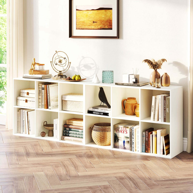 6-Cube Bookcase Modern 3-Tier Storage Organizer Horizontal Vertical Bookshelf