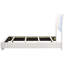 Lit simple avec surface blanche ultrabrillante, panneau lumineux à DEL, détails à lattes et quatre cadres de soutien robustes pour la chambre à coucher, 81 po de longueur de décor de colonnes, 48,5 po-1470601776