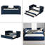 Lit de jour simple rembourré avec lit gigogne et 3 tiroirs de rangement, canapé-lit en tissu pour chambre d'amis, salon, structure de lit de jour moderne peu encombrante, pas de sommier tapissier nécessaire-963399084
