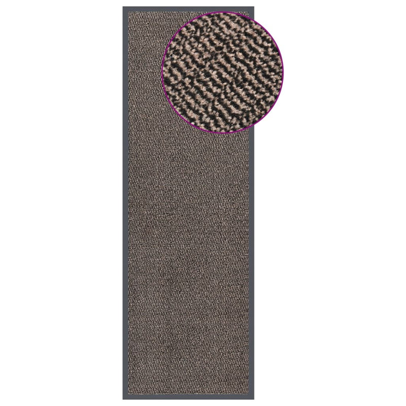 Katerine Non-Slip Geometric Indoor Doormat, 60cm W x 180cm L, Dark Brown