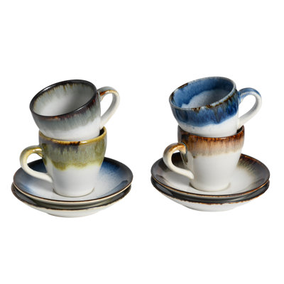 Cascade Stoneware Espresso Cup with Saucer