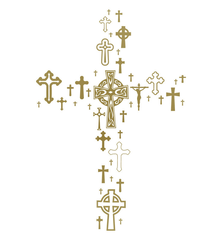 Décalcomanie murale cross collection, H 24 po x l 16 po x P 0,01 po, Or