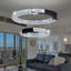 Luminaire en cristal noir à 2 anneaux DEL pour salon D32 "+ d20"