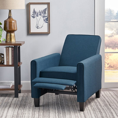 Linen Manual Push Back Recliner Chair
