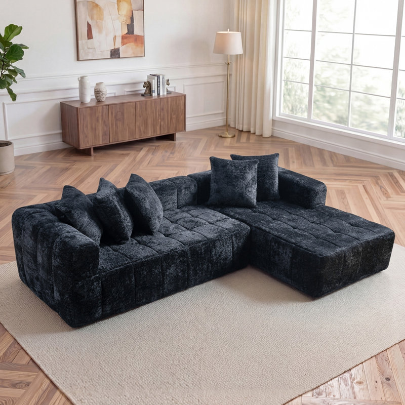 Canapé modulaire 107,9 po Cloud, Noir