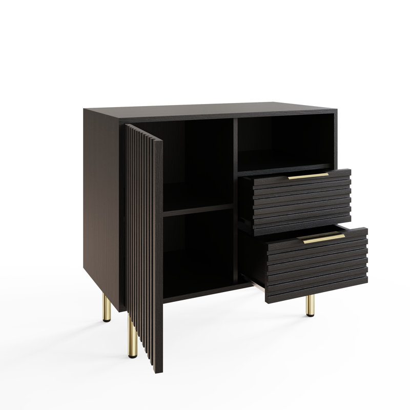 78cm Sideboard, Black/Gold