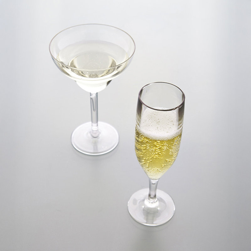 Diamètre de qualité supérieure: H 2,25 po: H 8,5 po Ensemble de 12 flûtes à champagne rondes en polycarbonate transparent