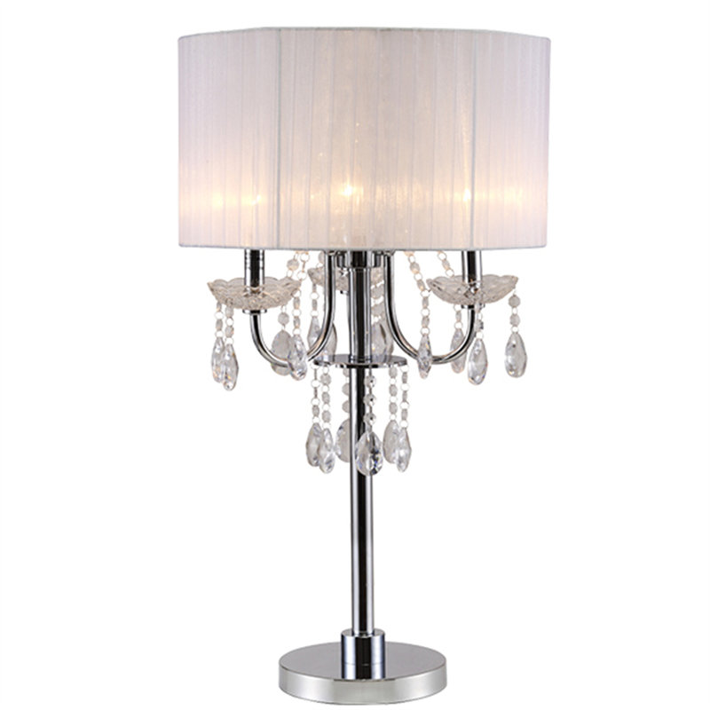 Lampe de table chromée 30 po Mclaren, blanc