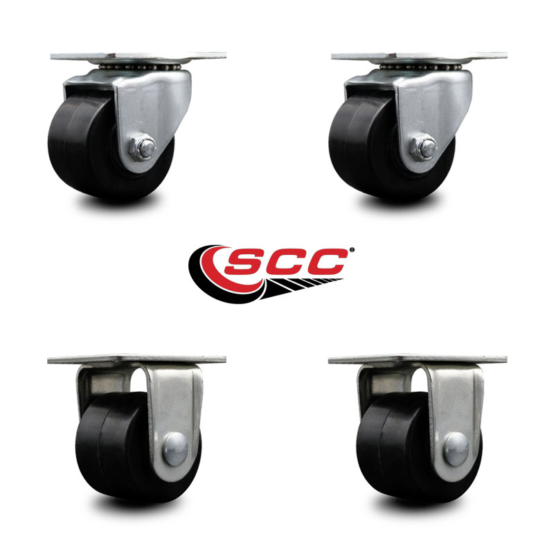 4 Piece Polyolefin Swivel Caster Set with 2 Rigid