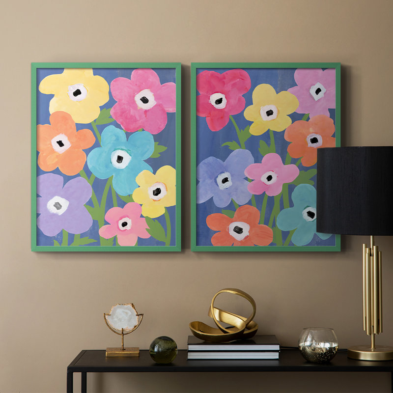 «Flower Market Color I», reproduction encadrée de qualité supérieure - prête à être accrochée - aucun clou requis - aucun clou requis
